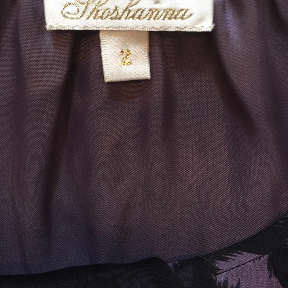 SHOSHANNA DRESS BLOUSON MINI PURPLE BLACK SILK  Size 2